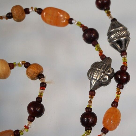 Gemstone Necklace Assorted Multi Color Beads One Of A Kind Artisan 26.5 in Long - Picture 6 of 8